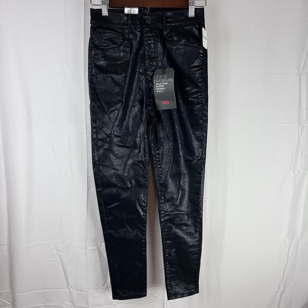 Levi's Mile High‎ Super Skinny Extra High Slim Snake Print Jeans Pants 26 NWT